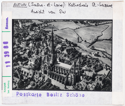 Vorschaubild Autun: Kathedrale Saint-Lazare, Luftbild Ansicht von Südwesten 